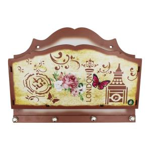 Porta Chaves Cartas 25,5x5,5x21cm Mdf 