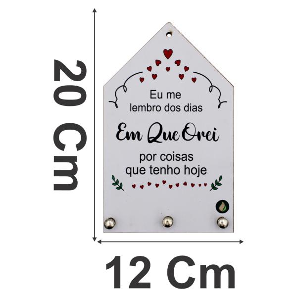 PORTA CHAVES EU ME LEMBRO 12X20CM MDF
