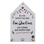 PORTA CHAVES EU ME LEMBRO 12X20CM MDF