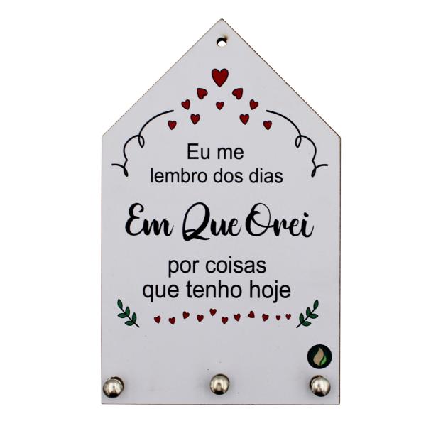 PORTA CHAVES EU ME LEMBRO 12X20CM MDF