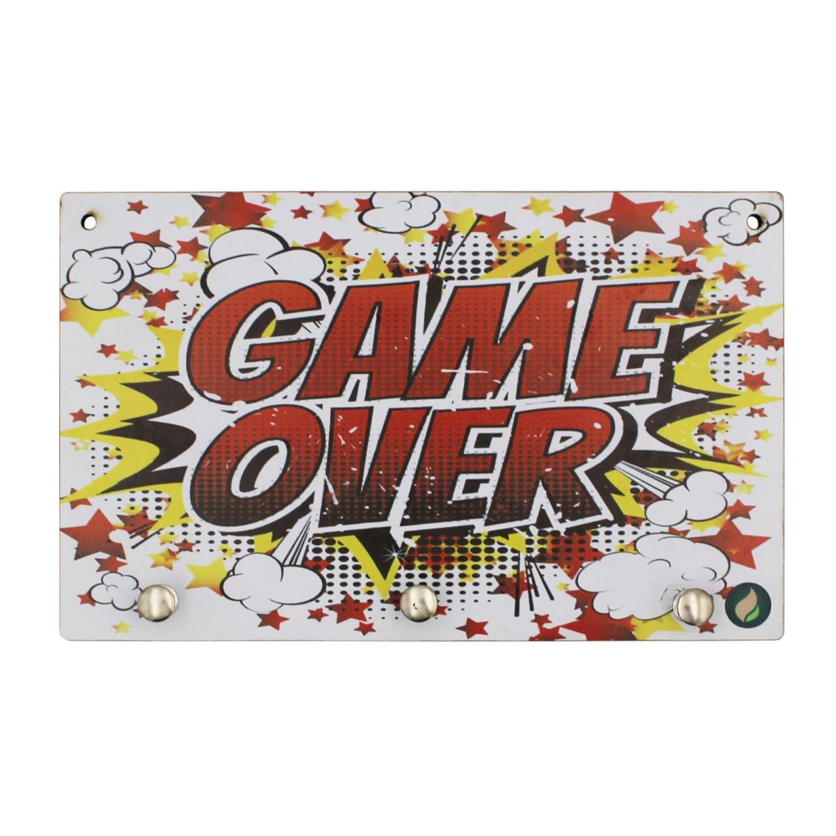 Porta Chaves  Game Over 12x20cm Mdf