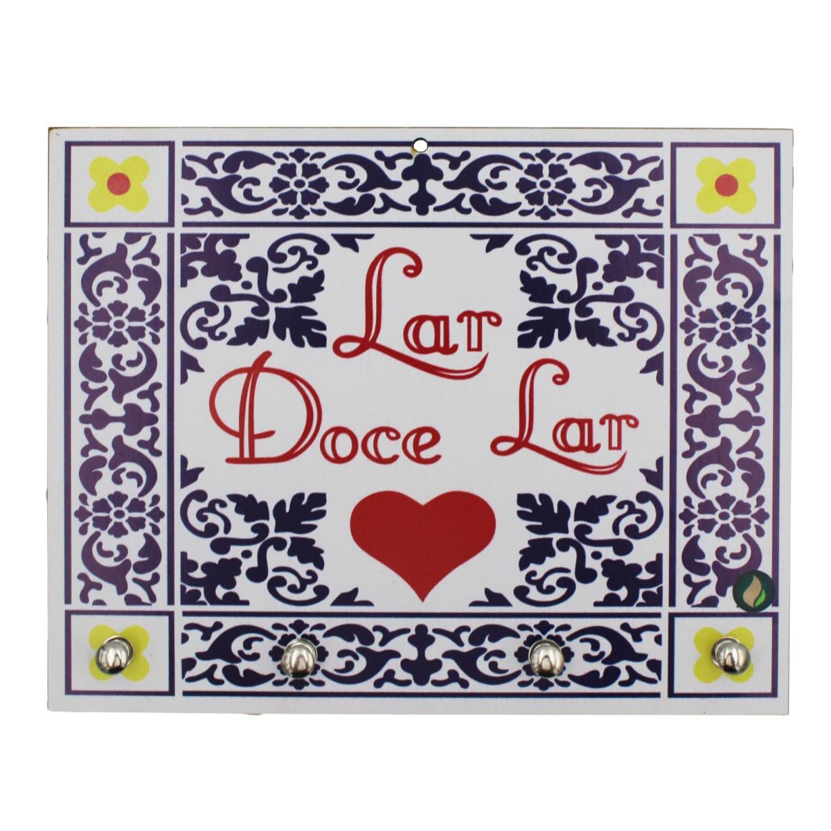 Porta Chaves Lar Doce Lar 22x17cm Mdf