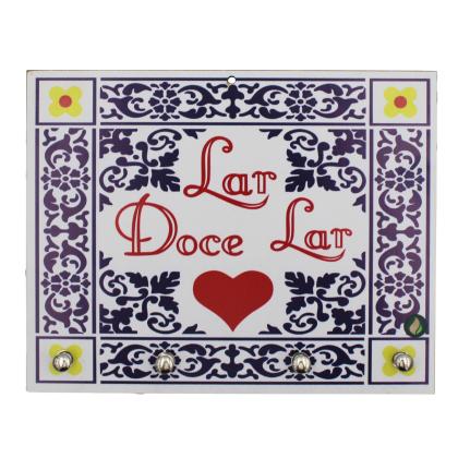 Porta Chaves Lar Doce Lar 22x17cm Mdf