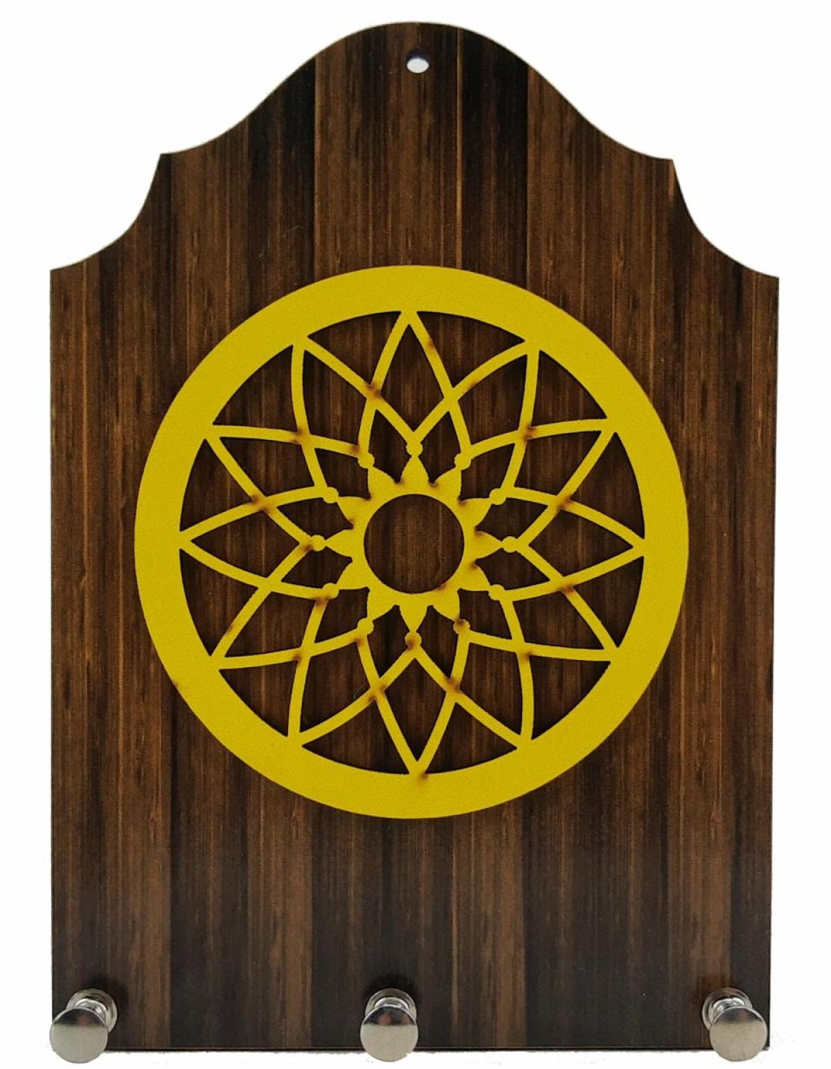 Porta Chaves Mandala amarelo