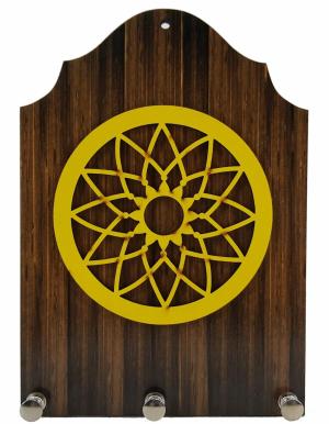 Porta Chaves Mandala amarelo