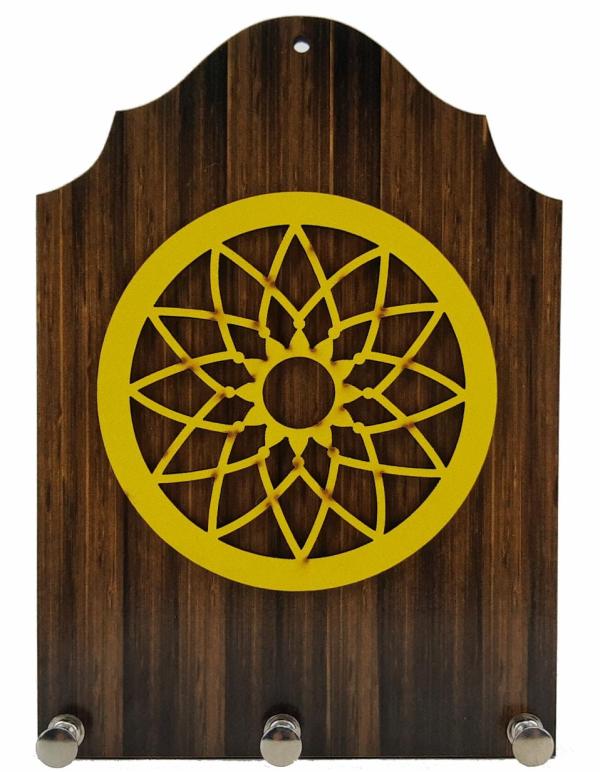Porta Chaves Mandala amarelo