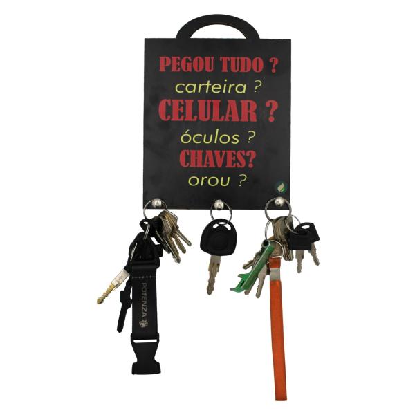 Porta Chaves Pegou Tudo 20x15cm Mdf 