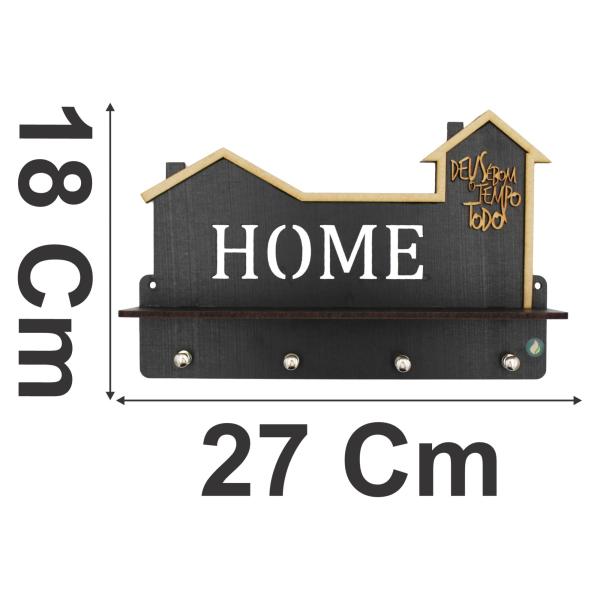 Porta chaves Pintado HOME c/ Suporte 27.5X6.5X18CM