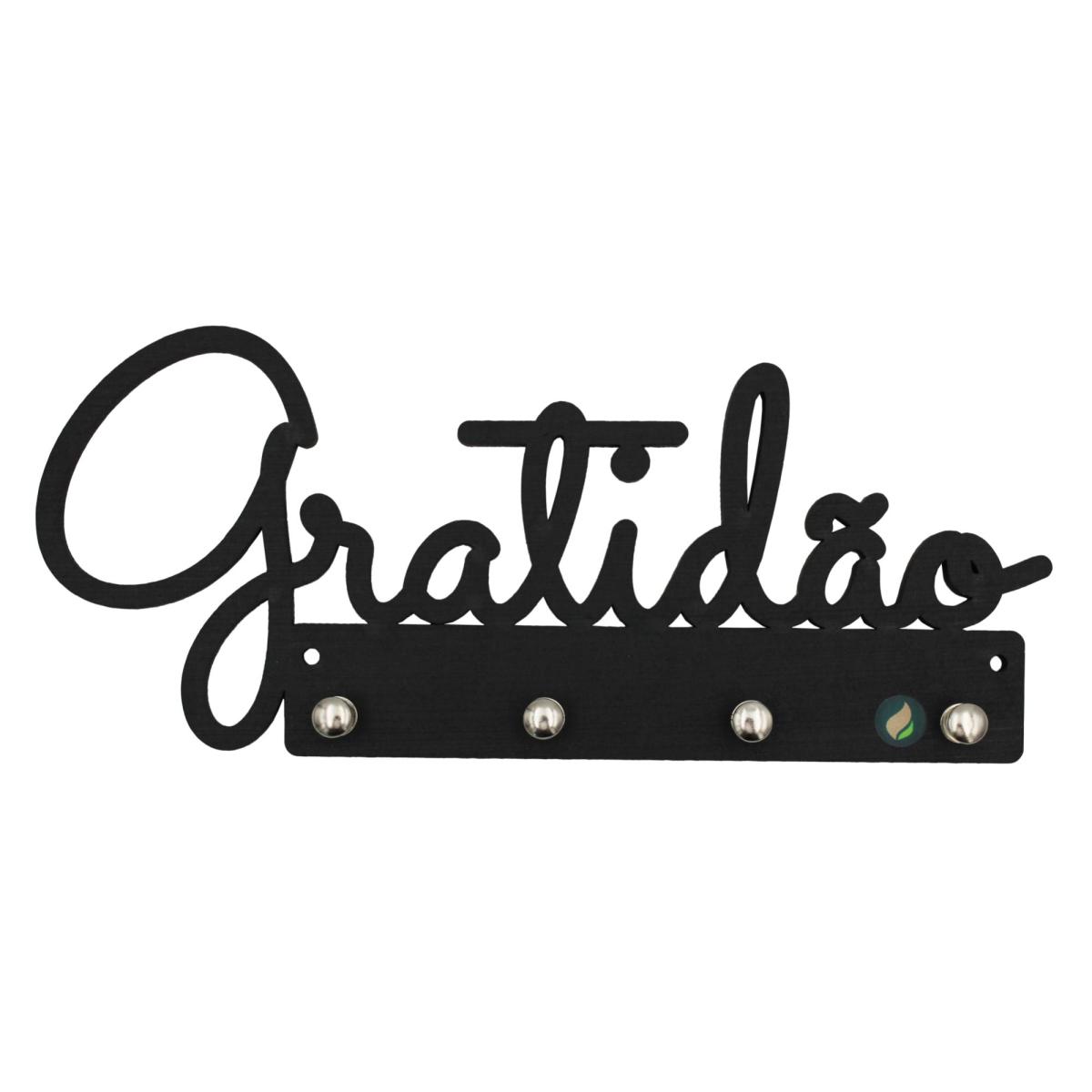 Porta Chaves Recortes Pretos Gratidão 