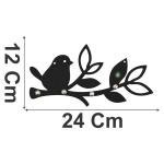 Porta Chaves Recortes Pretos Passarinhos e Folhas 