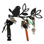 Porta Chaves Recortes Pretos Passarinhos e Folhas 