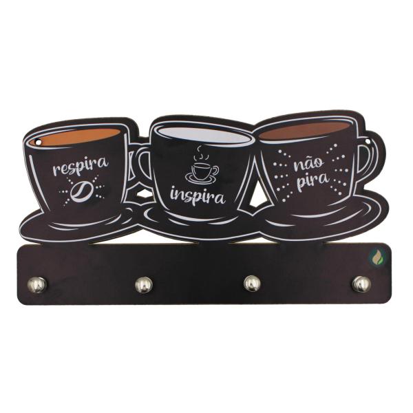 Porta Chaves Xícaras Respira 12x24cm