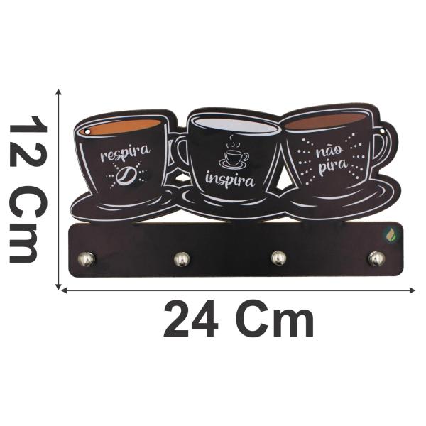 Porta Chaves Xícaras Respira 12x24cm