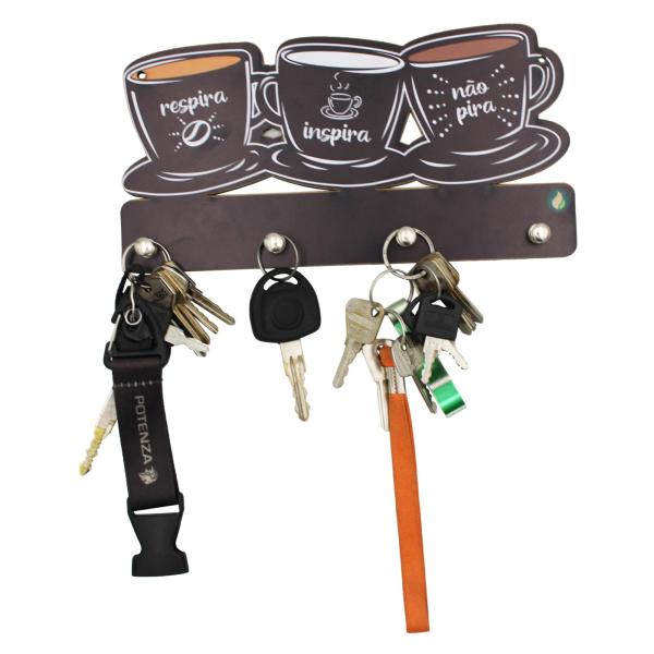 Porta Chaves Xícaras Respira 12x24cm