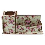 Porta Lápis/ Cartão Decoração -  Floral  24X8X11,5cm Mdf