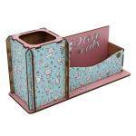 Porta Lápis/ Cartão Decoração Gatinho 24X8X11,5cm Mdf 