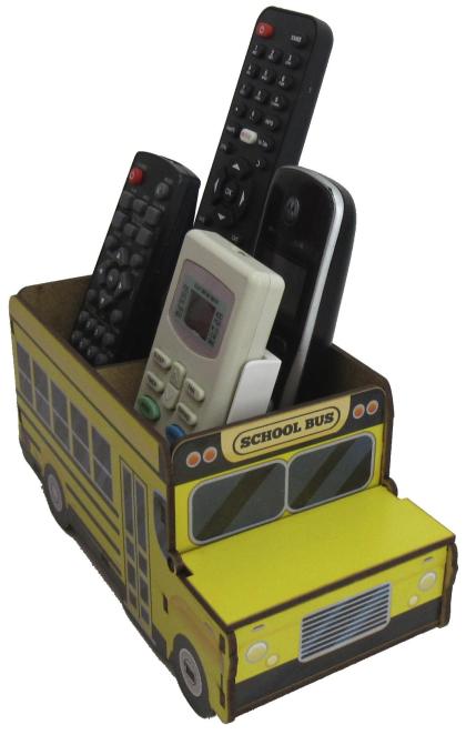 Porta Controle Ônibus Amarelo Mdf 