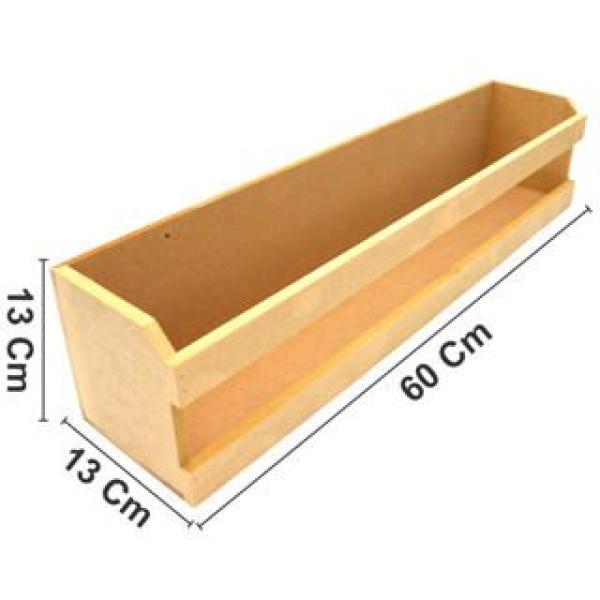 Porta Livro Prateleira Parede MDF Cru