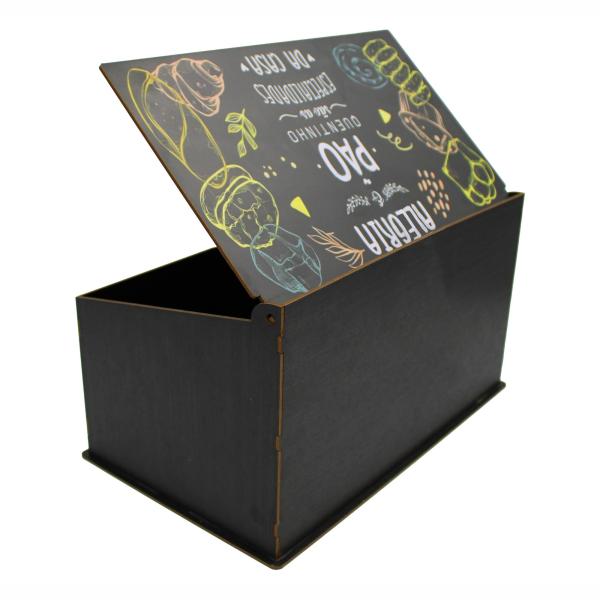 PORTA PÃO PINTADO ALEGRIA PRETO - 33X21X19CM PORTA PÃO PINTADO ALEGRIA PRETO - 33X21X19CM