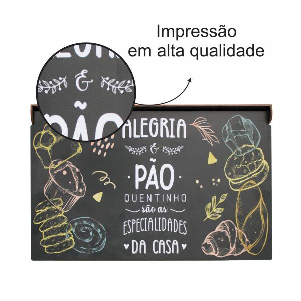 PORTA PÃO PINTADO ALEGRIA PRETO - 33X21X19CM PORTA PÃO PINTADO ALEGRIA PRETO - 33X21X19CM