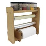 Porta rolo triplo e condimentos - Parede em MDF + 6 potes para condimentos porta temperos