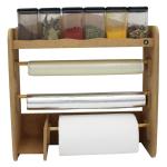 Porta rolo triplo e condimentos - Parede em MDF + 6 potes para condimentos porta temperos