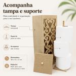 Porta Rolos de Papel Higiênico MDF Cru Arabesco - Decorativo, Resistente e Ideal para Personalizar