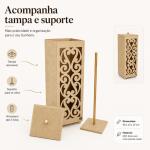 Porta Rolos de Papel Higiênico MDF Cru Arabesco - Decorativo, Resistente e Ideal para Personalizar