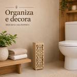 Porta Rolos de Papel Higiênico MDF Cru Arabesco - Decorativo, Resistente e Ideal para Personalizar