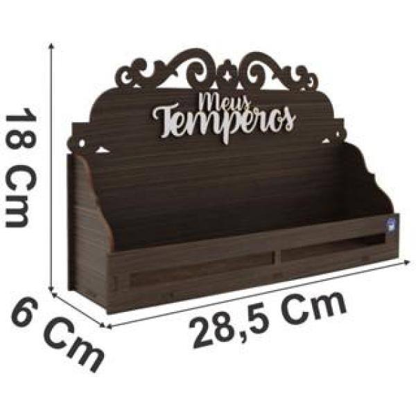 Porta Tempero Pintado 5 Potes Mesa / Parede MDF  