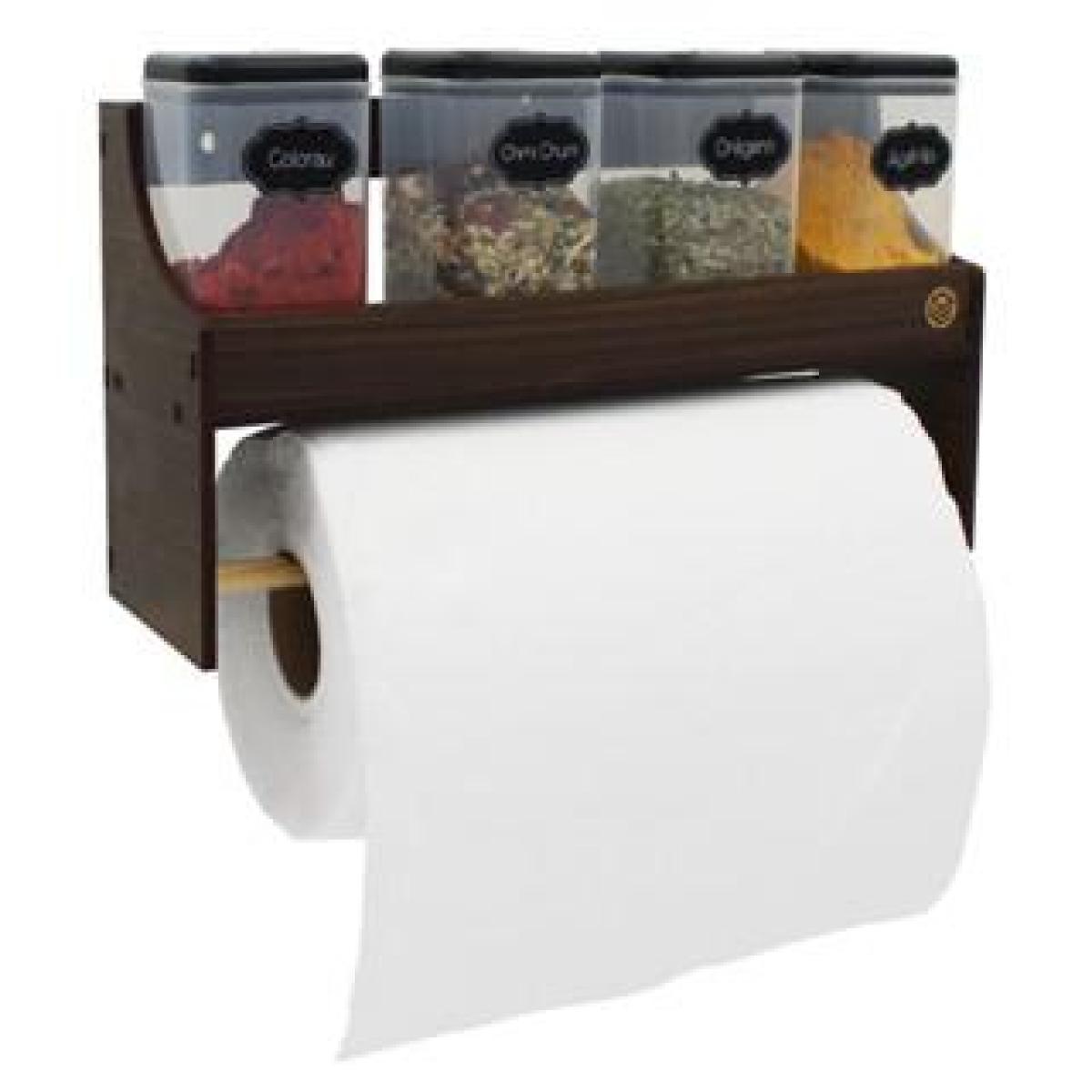 Porta Tempero Prateleira - Rolo / 4 Potes MDF