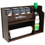 Porta Temperos Prateleira, 4 Potes e azeite - meus temperos, Condimentos, Mantimentos Cozinha - MDF