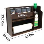 Porta Temperos Prateleira, 4 Potes e azeite - meus temperos, Condimentos, Mantimentos Cozinha - MDF