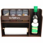 Porta Temperos Prateleira, 4 Potes e azeite - meus temperos, Condimentos, Mantimentos Cozinha - MDF