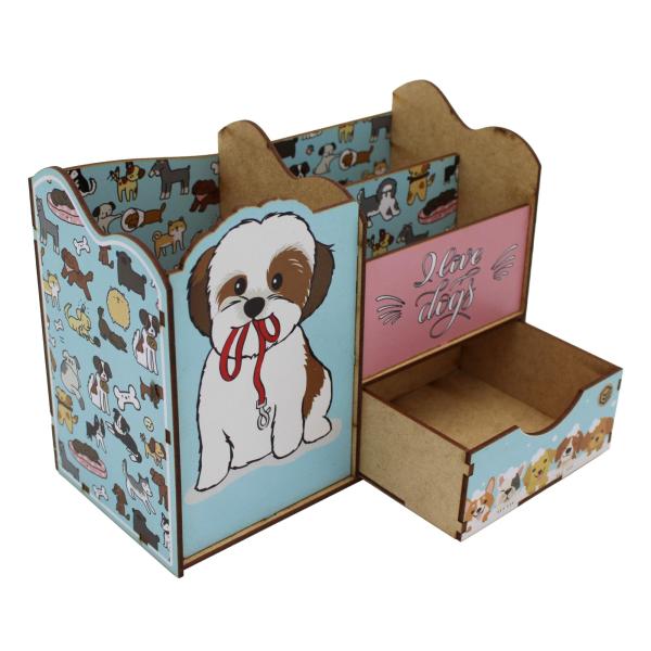 Porta Treco Organizador Cachorrinho Mdf 