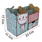 Porta Treco Organizador Gatinhos Com Gaveta Mdf