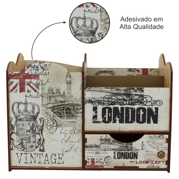 Porta Treco Organizador Londres Com Gaveta   Mdf 