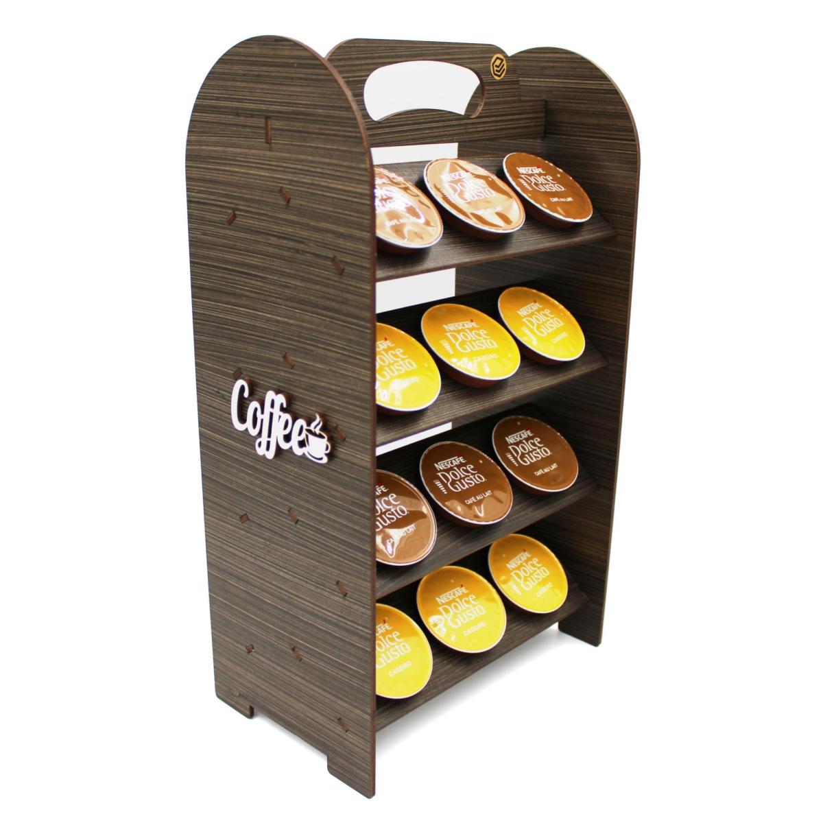 Prateleira Porta Cápsulas Coffee Capacidade 24 Cápsulas Dolce Gusto Mdf