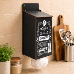 Puxa-saco adesivado preto a cozinha 12x10x27 cm