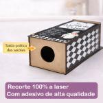 Puxa Saco de Parede MDF Casinha Organizador de Sacolas Regras da Cozinha Decorativo Preto