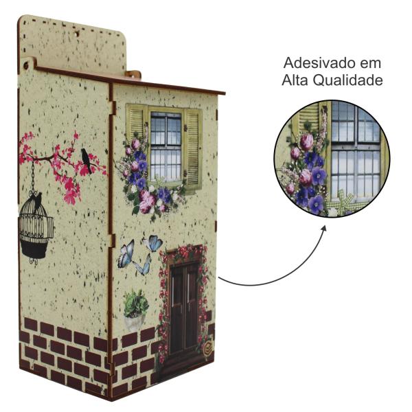 Puxa Saco Decorado Casinha Mdf 