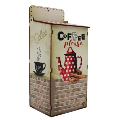 Puxa Saco Decorado Coffee Mdf