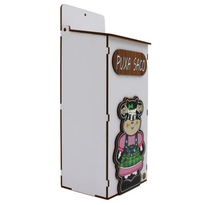Puxa Saco Decorado Vaquinha Mdf