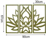 Quadro Composto Recorte Placa Decoração Flor de Lotus  Mdf