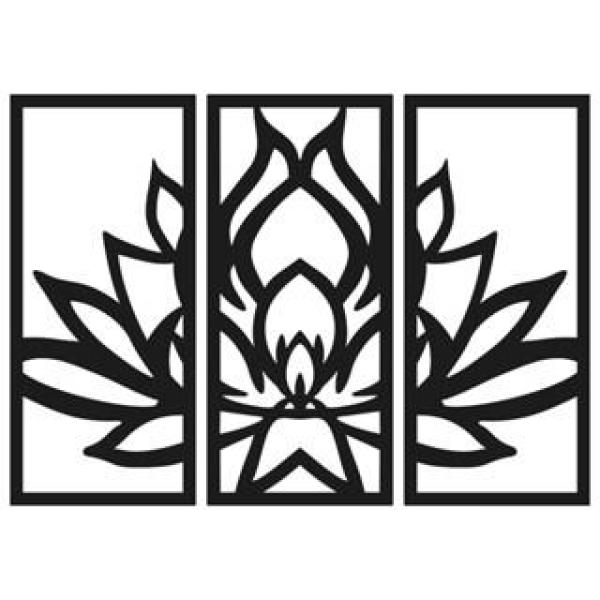 Quadro Decorativo Composto Recorte Lotus