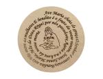 Quadro Placa Redonda Oração Ave Maria 30cm Mdf Crú