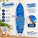 QUADRO PLACA PRANCHA FLOR AZUL MDF