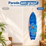 QUADRO PLACA PRANCHA FLOR AZUL MDF