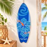 QUADRO PLACA PRANCHA FLOR AZUL MDF
