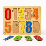 Quebra Cabeça Infantil Números 0 a 9 Brinquedo Educativo Pedagógico MDF de Encaixe Colorido